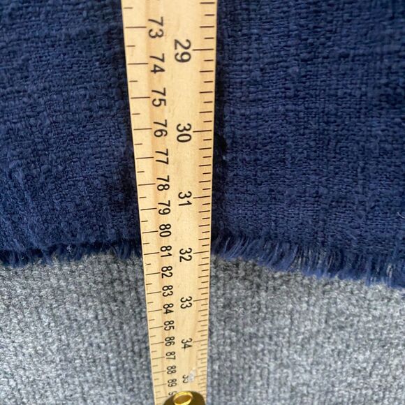 Chicos Jacket 0 Womens S Blue Tweed Snap On Fringe Long Career Ladies Preppy - Picture 11 of 11